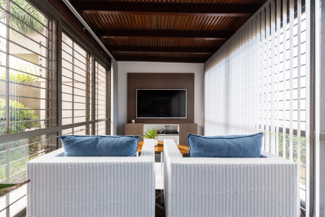 Bandas verticales en living